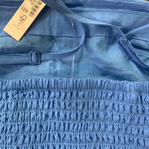 Madewell NEW Wendy Ornamental Blue 12 Pleated Cotton Poplin Crop Top Cotton - Picture 7 of 11